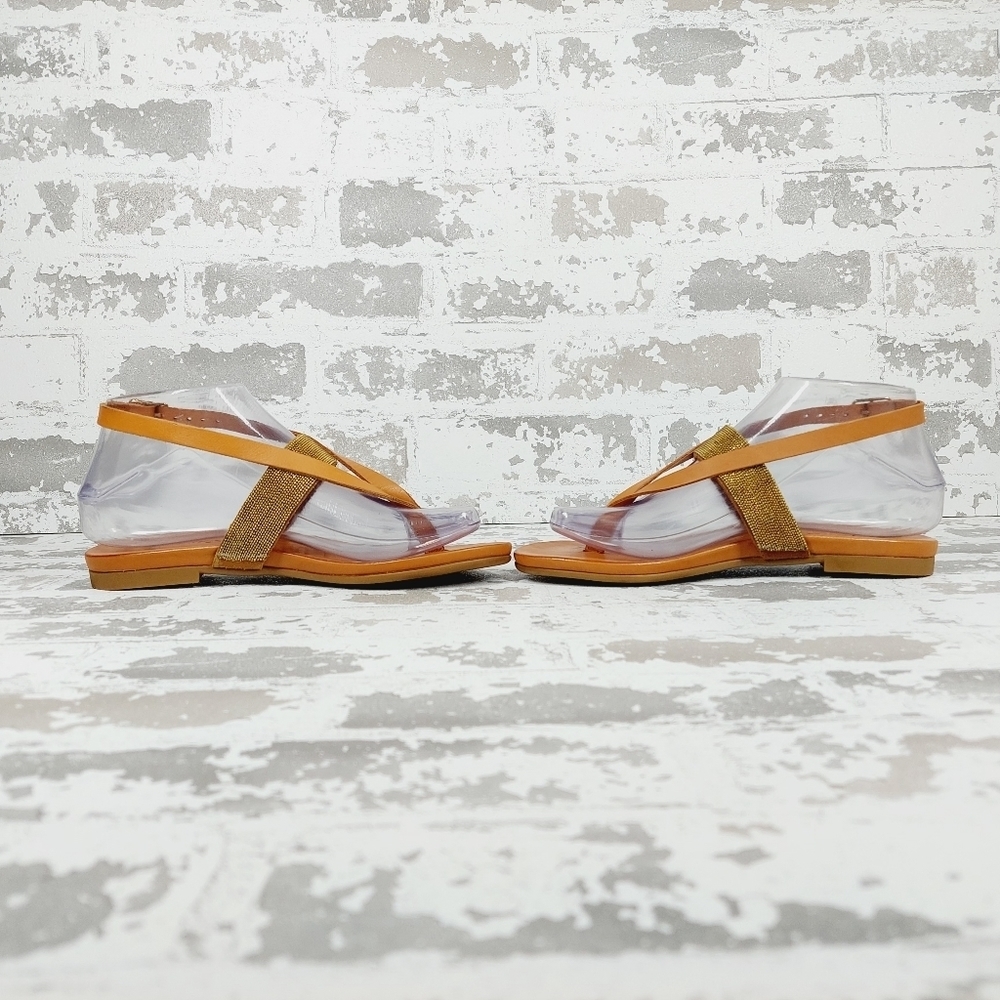 NEW Inuovo Brown Leather Sling Back Buckle Strap Summer Thong Sandals M824 - Picture 7 of 11